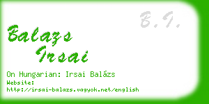 balazs irsai business card